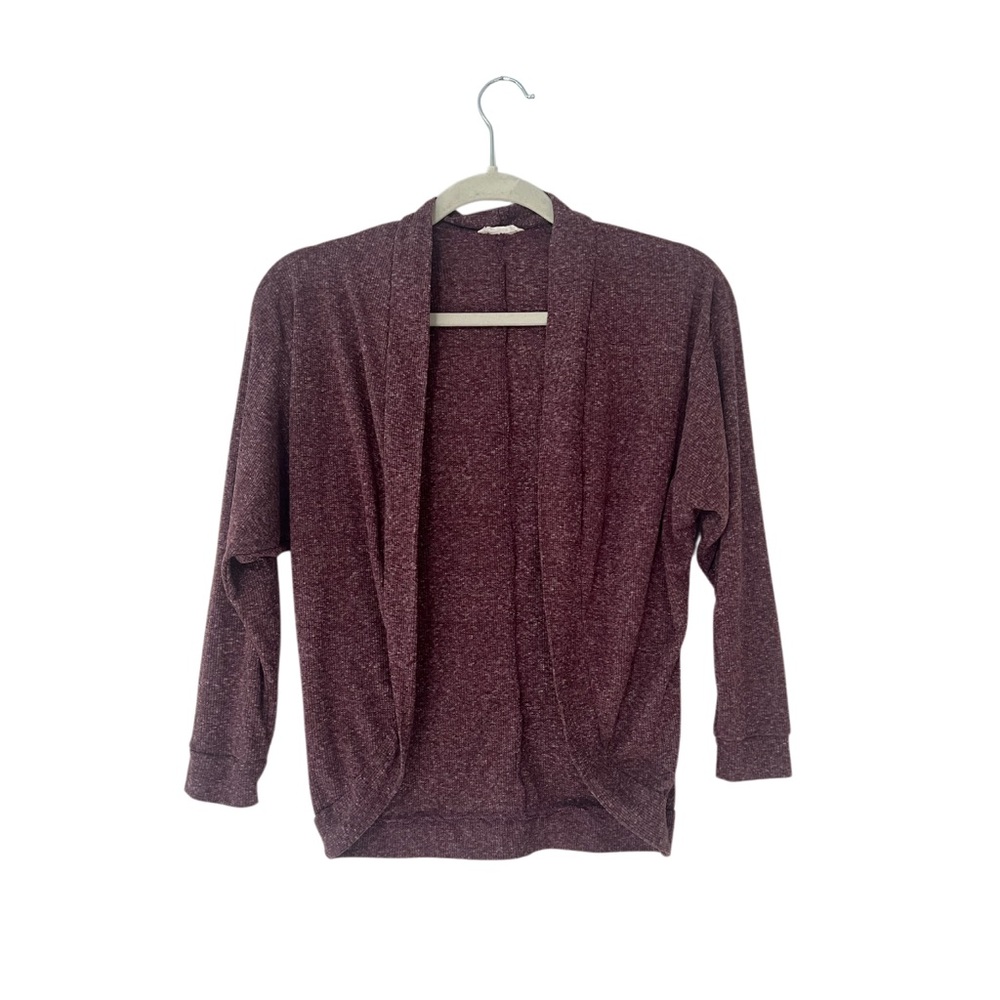 Olivia Rae Maroon Open-Front Cardigan
